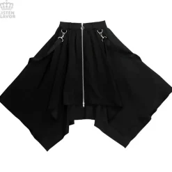 LISTEN FLAVOR Center Zip Hemline Skirt w/ Strap