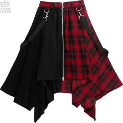LISTEN FLAVOR Center Zip Hemline Skirt w/ Strap