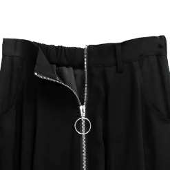 LISTEN FLAVOR Center Zip Strap Maxi Skirt Black