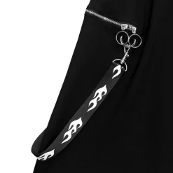 LISTEN FLAVOR Center Zip Strap Maxi Skirt Black