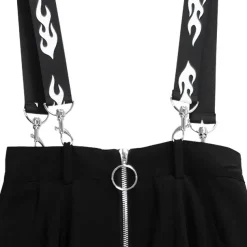LISTEN FLAVOR Center Zip Strap Maxi Skirt Black