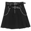 LISTEN FLAVOR Center Zip Skirt w/ Chain