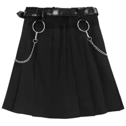 LISTEN FLAVOR Center Zip Skirt w/ Chain