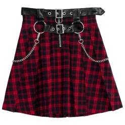 LISTEN FLAVOR Center Zip Skirt w/ Chain