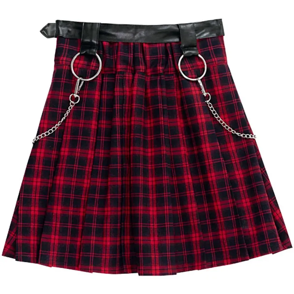LISTEN FLAVOR Center Zip Skirt w/ Chain