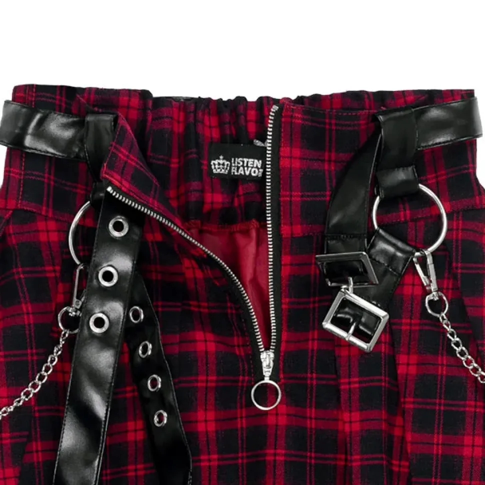 LISTEN FLAVOR Center Zip Skirt w/ Chain