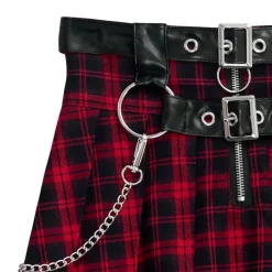 LISTEN FLAVOR Center Zip Skirt w/ Chain