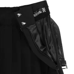 LISTEN FLAVOR Chain Belt Pleated Skirt