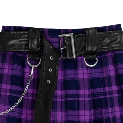 LISTEN FLAVOR Chain Belt Pleated Skirt