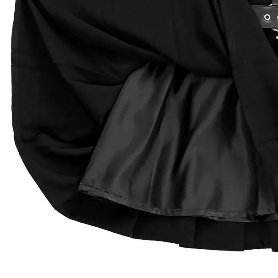 LISTEN FLAVOR Chain Belt Pleated Skirt