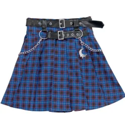LISTEN FLAVOR Chain Belt Pleated Skirt