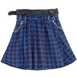 LISTEN FLAVOR Chain Belt Pleated Skirt