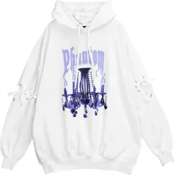 LISTEN FLAVOR Chandelier Lace-Up Sleeve Hoodie