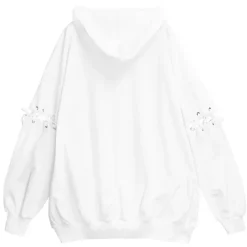 LISTEN FLAVOR Chandelier Lace-Up Sleeve Hoodie