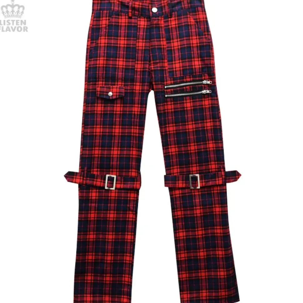 LISTEN FLAVOR Checkered Convertible Bondage Pants