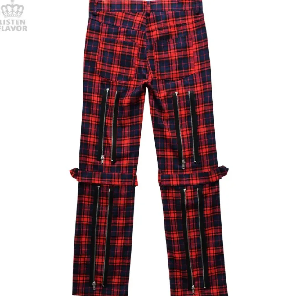 LISTEN FLAVOR Checkered Convertible Bondage Pants