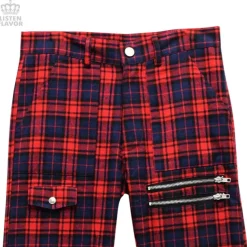 LISTEN FLAVOR Checkered Convertible Bondage Pants