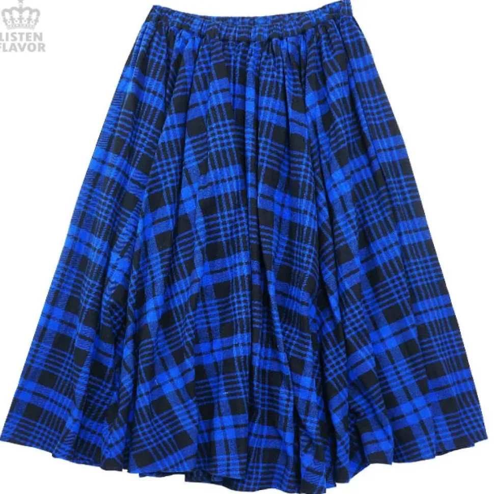 LISTEN FLAVOR Checkered Maxi Skirt