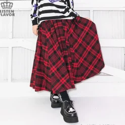 LISTEN FLAVOR Checkered Maxi Skirt