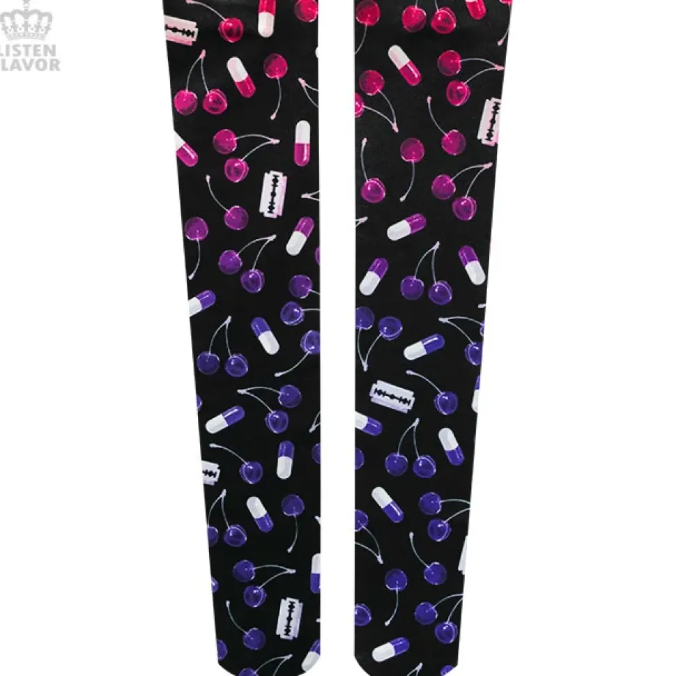 LISTEN FLAVOR Cherry Knee-High Socks
