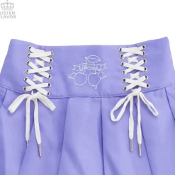 LISTEN FLAVOR Cherry Lace-Up Pleated Skirt