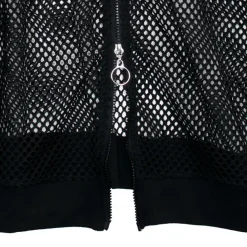LISTEN FLAVOR Cool Mesh Zip Hoodie Black
