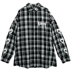 LISTEN FLAVOR Crazy Bear Checkered Shirt