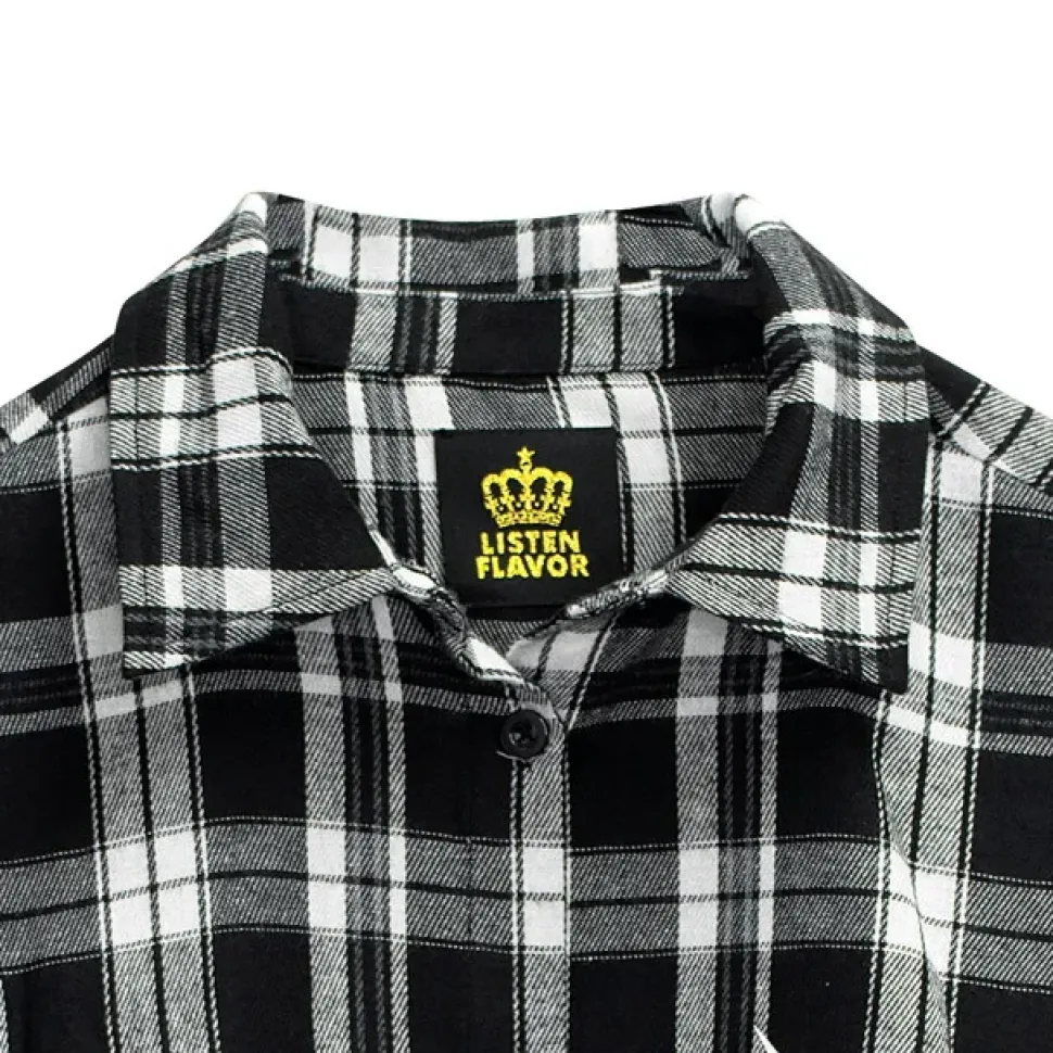 LISTEN FLAVOR Crazy Bear Checkered Shirt