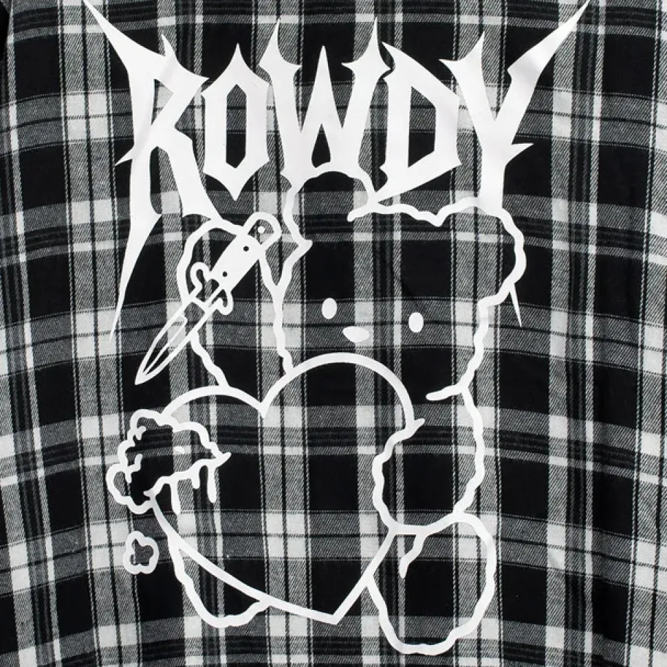 LISTEN FLAVOR Crazy Bear Checkered Shirt