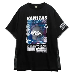 LISTEN FLAVOR Cyber Skull Mesh Layer T-Shirt