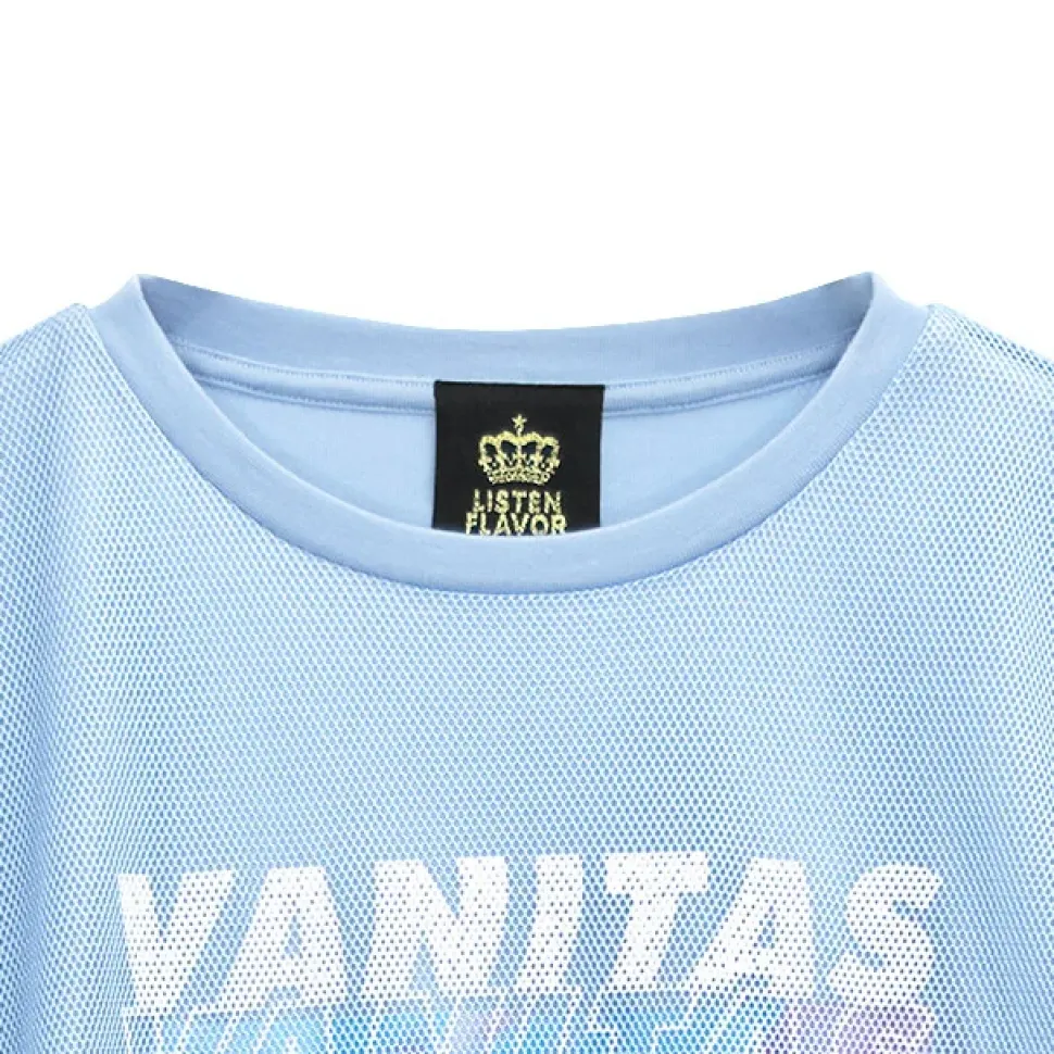 LISTEN FLAVOR Cyber Skull Mesh Layer T-Shirt