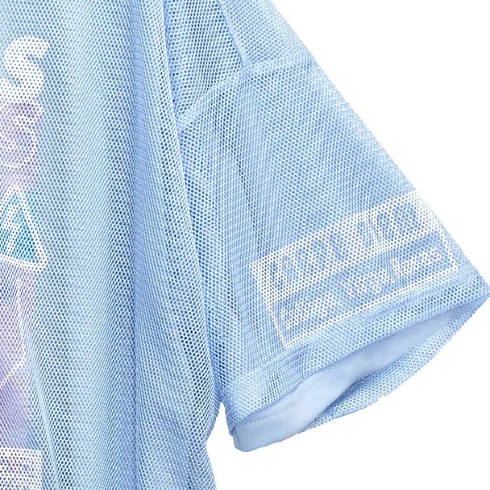 LISTEN FLAVOR Cyber Skull Mesh Layer T-Shirt