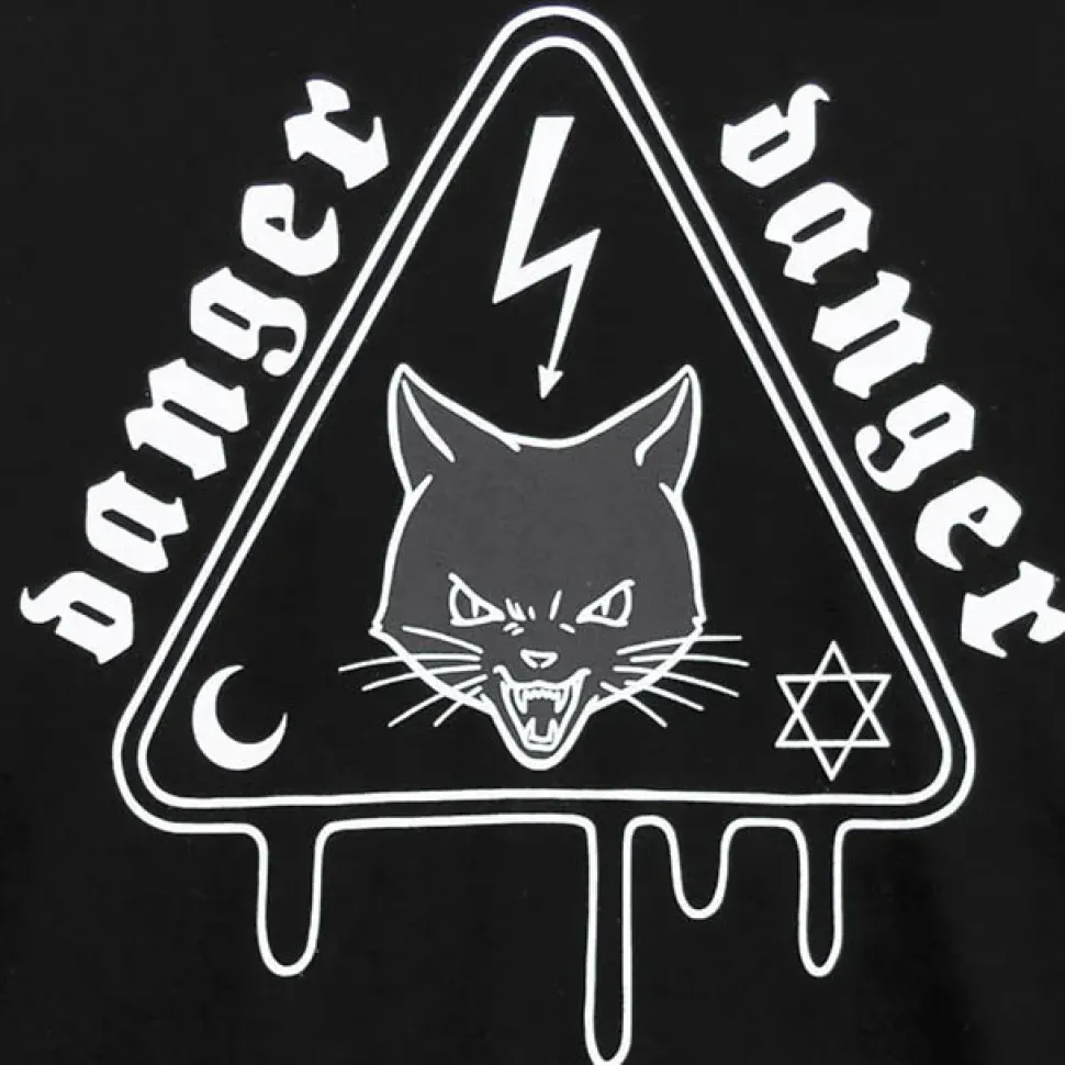 LISTEN FLAVOR Danger Cat 2-Way Cut Hoodie