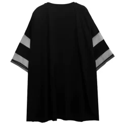 LISTEN FLAVOR Dangerous Black Cat Sheer Switching Top