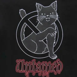 LISTEN FLAVOR Dangerous Black Cat Sheer Switching Top