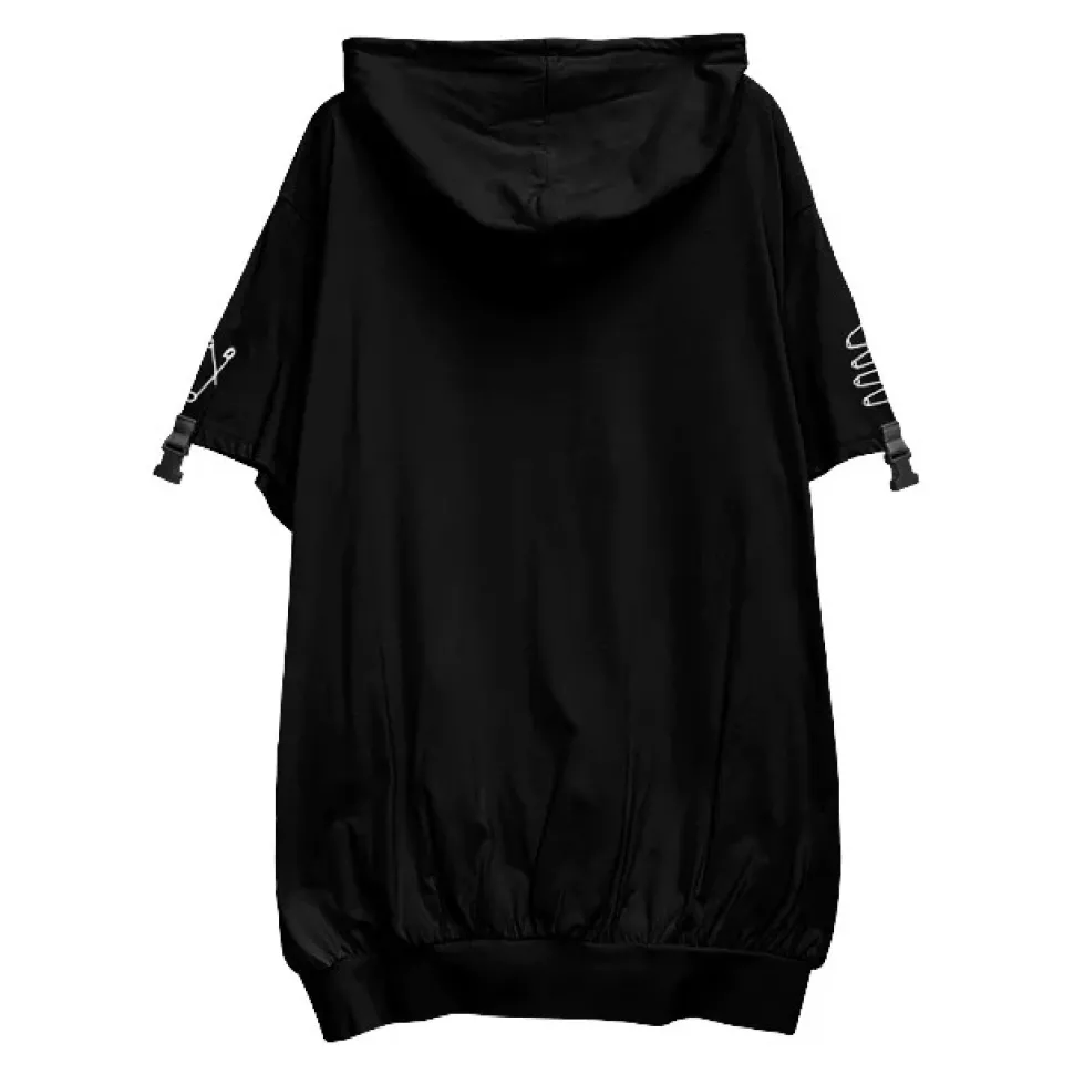 LISTEN FLAVOR Dangerous Safety Pin Separate Sleeve Hoodie