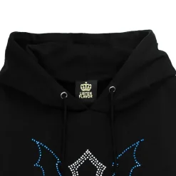 LISTEN FLAVOR Dark Cross Studded Hoodie