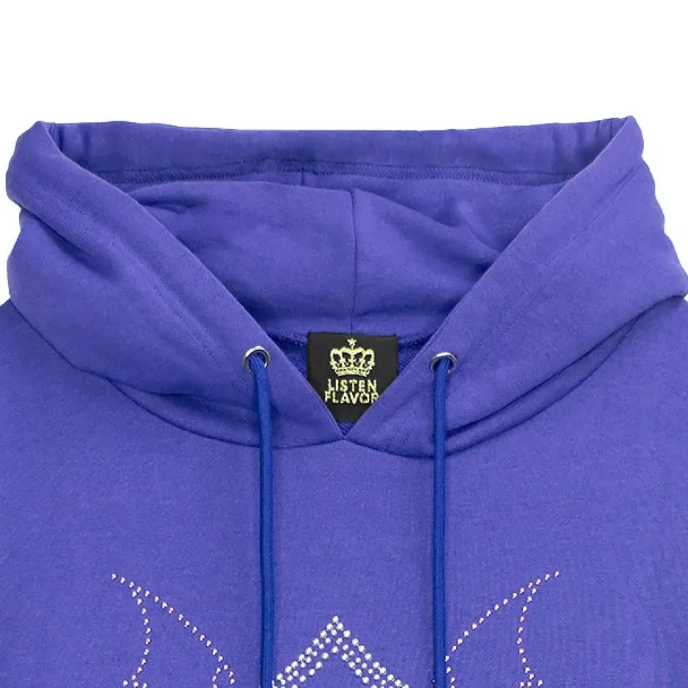LISTEN FLAVOR Dark Cross Studded Hoodie
