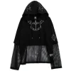 LISTEN FLAVOR Devil Heart 2-Way Mesh Hoodie