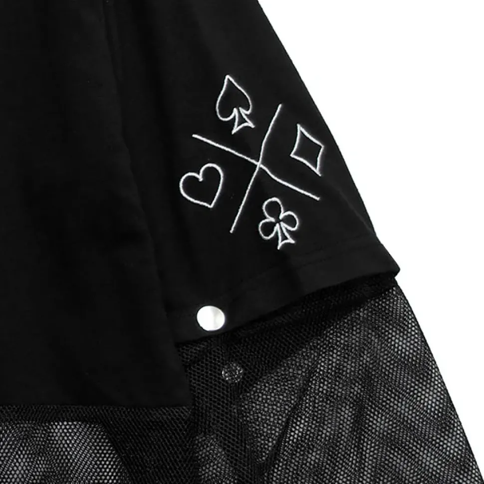 LISTEN FLAVOR Devil Heart 2-Way Mesh Hoodie