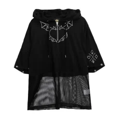 LISTEN FLAVOR Devil Heart 2-Way Mesh Hoodie