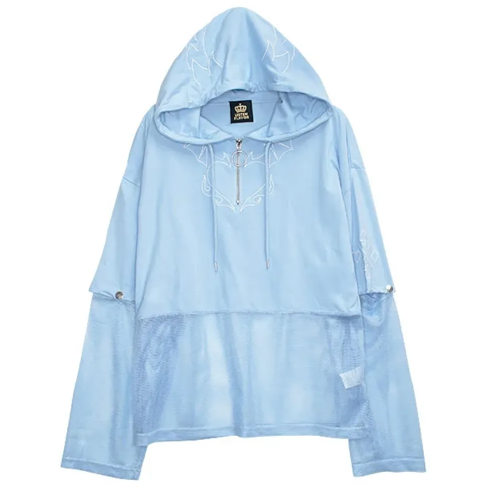 LISTEN FLAVOR Devil Heart 2-Way Mesh Hoodie