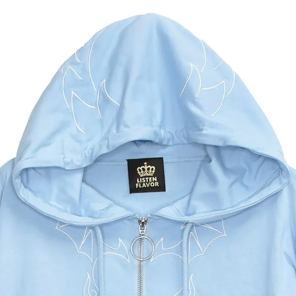 LISTEN FLAVOR Devil Heart 2-Way Mesh Hoodie