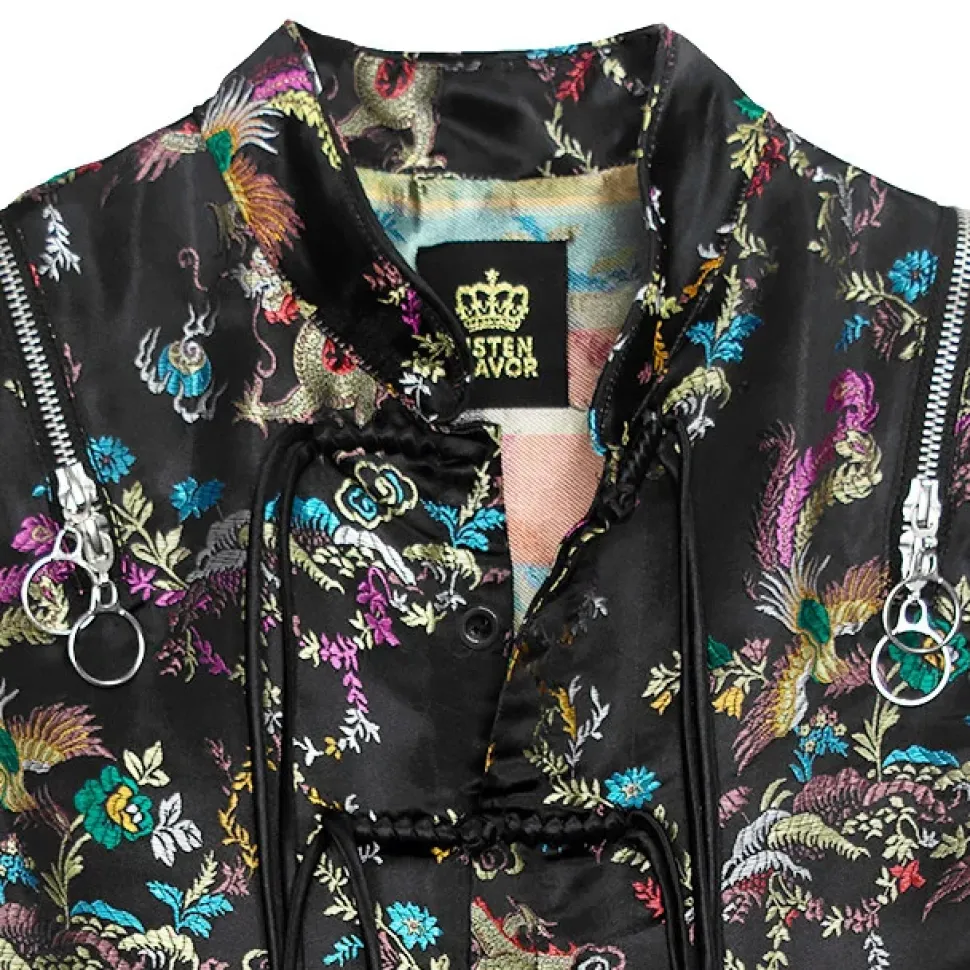 LISTEN FLAVOR Dragon China Brocade Shirt Black Dragon