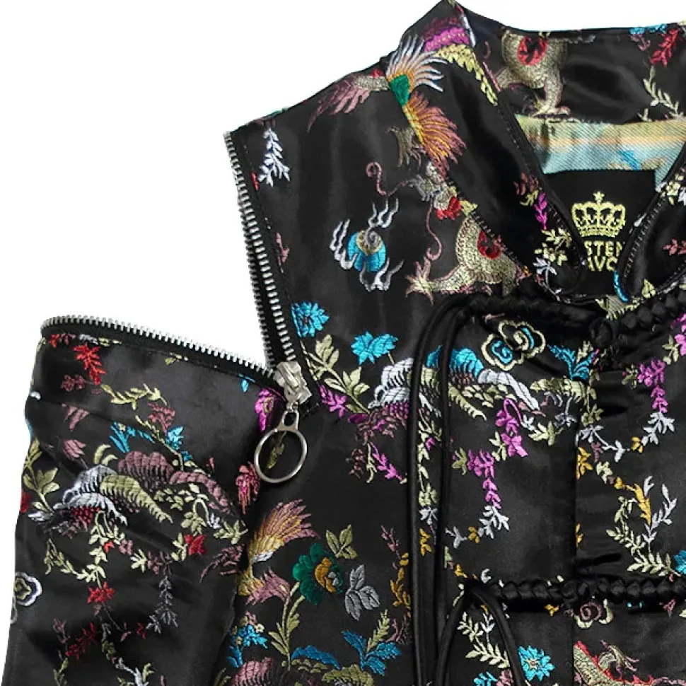 LISTEN FLAVOR Dragon China Brocade Shirt Black Dragon