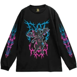LISTEN FLAVOR Fallen Angel's Black Cat Long Sleeve T-Shirt