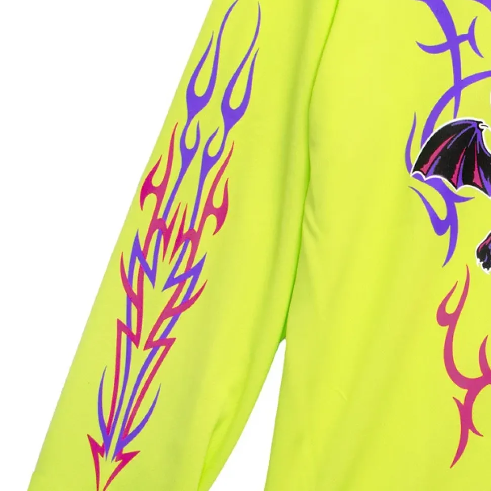 LISTEN FLAVOR Fallen Angel's Black Cat Long Sleeve T-Shirt