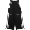 LISTEN FLAVOR Fallen Angel's 2-Way Separate Jersey Pants Black x White