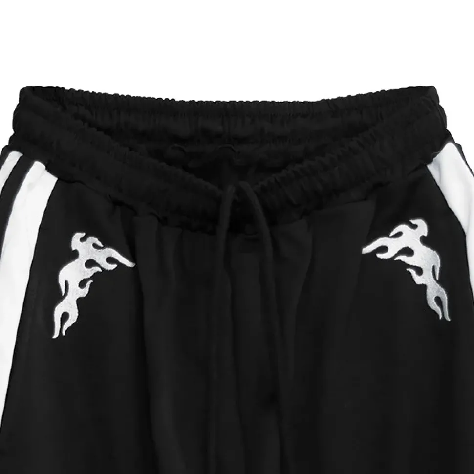LISTEN FLAVOR Fallen Angel's 2-Way Separate Jersey Pants Black x White