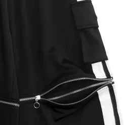 LISTEN FLAVOR Fallen Angel's 2-Way Separate Jersey Pants Black x White